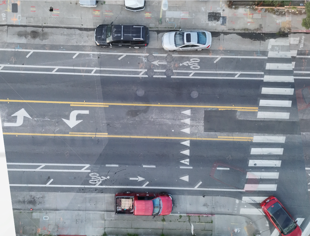 Aerial photo showing clean street with no dumping present